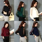 Fashion Women Loose Long Sleeve Tops Blouse Shirt Casual Chiffon T-Shirt  S-3XL