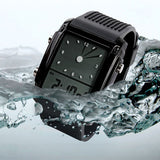 Casual Waterproof Men's Digital Analog LED Light Hands Rubber Alarm Wrist Watch