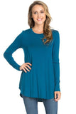 USA Women's Casual Long Sleeve Scallop Hem Tunic Top Dress Scoop Neck T-Shirts