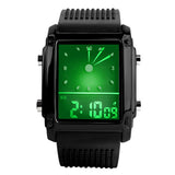 Casual Waterproof Men's Digital Analog LED Light Hands Rubber Alarm Wrist Watch