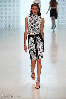 SUBOO TANZANIA SLEEVELESS SKIVVY BLACK WHITE CROP TOP SZ US 2 4 & 8 NWT