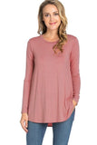 USA Women's Casual Long Sleeve Scallop Hem Tunic Top Dress Scoop Neck T-Shirts