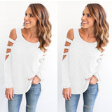 Fashion Women Ladies Loose Casual Long Sleeve T-Shirt Cotton Blouse Tops T-Shirt