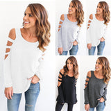 Fashion Women Ladies Loose Casual Long Sleeve T-Shirt Cotton Blouse Tops T-Shirt