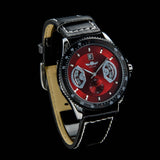 2017 "New" Mens Sport RED Black Leather Date Automatic Mechanical Army Wrist Watch