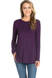 USA Women's Casual Long Sleeve Scallop Hem Tunic Top Dress Scoop Neck T-Shirts