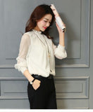 Fashion Women Loose Long Sleeve Tops Blouse Shirt Casual Chiffon T-Shirt  S-3XL