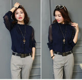 Fashion Women Loose Long Sleeve Tops Blouse Shirt Casual Chiffon T-Shirt  S-3XL