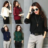 Fashion Women Loose Long Sleeve Tops Blouse Shirt Casual Chiffon T-Shirt  S-3XL