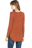 USA Women's Casual Long Sleeve Scallop Hem Tunic Top Dress Scoop Neck T-Shirts